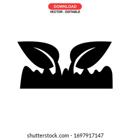 Samen wachsen Symbol oder Logo einzeln Symbol Vektorillustration Illustration - hochwertige Vektorsymbole im schwarzen Stil
