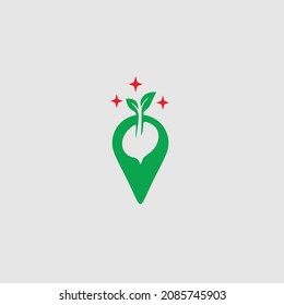Ubicación de crecimiento de semillas | Logotipo de mapa 
