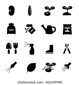 seed growing icon set
