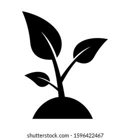Seed icon design. Seeding growth tree icon in trendy silhouette style design. Vector illustration.