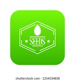 Seed icon green vector isolated on white background