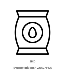 seed icon. Line Art Style Design Isolated On White Background
