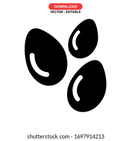 Icono de semilla o logotipo símbolo de signo aislado Ilustración vectorial - Iconos vectoriales de estilo negro de alta calidad
