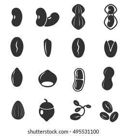 seed icon silhouette vector set