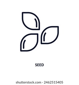 seed icon. Thin line seed icon from agriculture and farm collection. Outline vector isolated on white background. Editable seed symbol can be used web and mobile