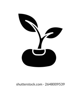 Plantilla de diseño de Vector de icono de semilla simple y limpia