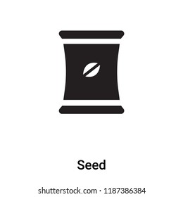 Seed icon vector isolated on white background, logo concept of Seed sign on transparent background, filled black symbol