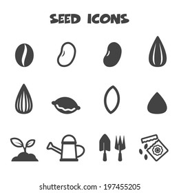 seed icons, mono vector symbols