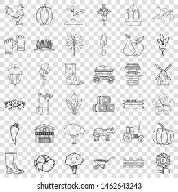 Seed icons set. Outline style of 36 seed vector icons for web for any design