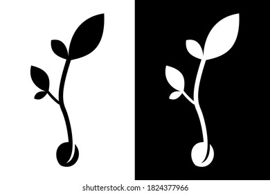Seed and leaf concept. Very suitable in various business purposes, also for icon, symbol, logo and many more.