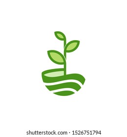 seed, leaf and garden logo vector