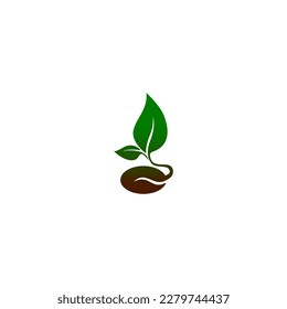 seed and leaf vector illustration for icon,symbol or logo. plant template logo