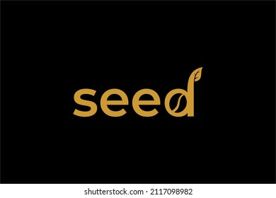 Logo-Design-Vektor für Saatgutbriefe Naturzeichen für Biografik.