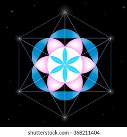 Seed of Life Mandala. Basics of Sacred geometry