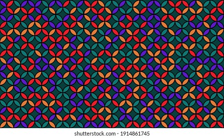 Diseño de vectores sin foco de semilla de vida. Patrón textil de yoga, asistencia sanitaria, gimnasio. Flor geométrica de vida Círculos Mandala. Diseño de Geometría Sagrada. Impresión de moda vintage. Deco de geometría sagrada redonda