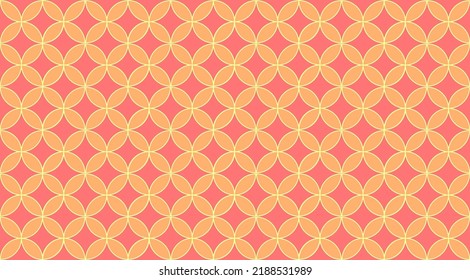 Seed of Life Seamless Vector Design. Sacred Geometry Design. Geometric Flower of Life Mandala Circles. Yoga, Healthcare, Fitness Suit Textile Texture. Vintage Trendy Print. Round Sacred Geometry Deco