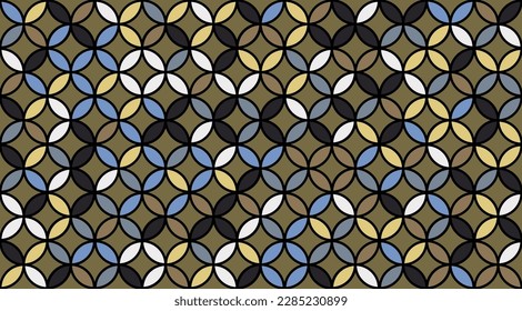 Seed of Life Seamless Vector Design. Geometric Flower of Life Mandala Circles. Yoga, Healthcare, Fitness Suit Textile Texture. Sacred Geometry Design. Vintage Trendy Print. Round Sacred Geometry Deco