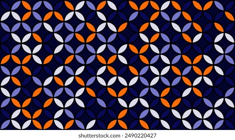 Seed of Life Seamless Vector Design. Yoga, Healthcare, Fitness Suit Textile Pattern. Geometric Flower of Life Mandala Circles. Sacred Geometry Design. Vintage Trendy Print. Round Sacred Geometry Deco