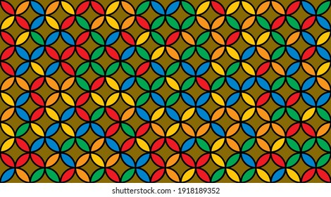 Seed of Life Seamless Vector Pattern. Sacred Geometry Design. Yoga, Healthcare, Fitness Suit Fabric Texture. Geometric Flower of Life Mandala Circles. Vintage Trendy Print. Round Sacred Geometry Deco