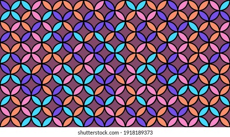 Seed of Life Seamless Vector Pattern. Yoga, Healthcare, Fitness Suit Fabric Texture. Geometric Flower of Life Mandala Circles. Sacred Geometry Design. Vintage Trendy Print. Round Sacred Geometry Deco