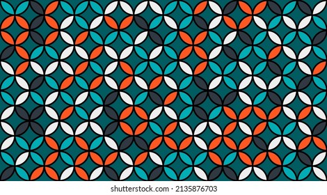 Seed of Life Seamless Vector Pattern. Sacred Geometry Design. Geometric Flower of Life Mandala Circles. Yoga, Healthcare, Fitness Suit Fabric Texture. Vintage Trendy Print. Round Sacred Geometry Deco