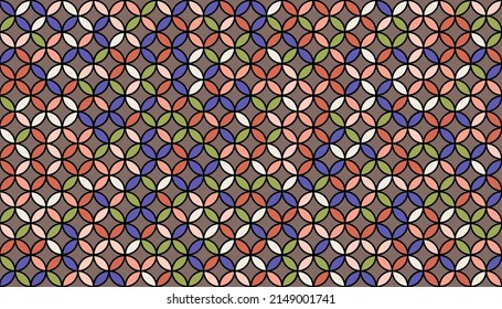 Seed of Life Seamless Vector Pattern. Sacred Geometry Design. Geometric Flower of Life Mandala Circles. Yoga, Healthcare, Fitness Suit Textile Texture. Vintage Trendy Print. Round Sacred Geometry Deco