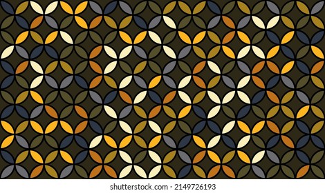 Seed of Life Seamless Vector Pattern. Geometric Flower of Life Mandala Circles. Yoga, Healthcare, Fitness Suit Textile Texture. Sacred Geometry Design. Vintage Trendy Print. Round Sacred Geometry Deco