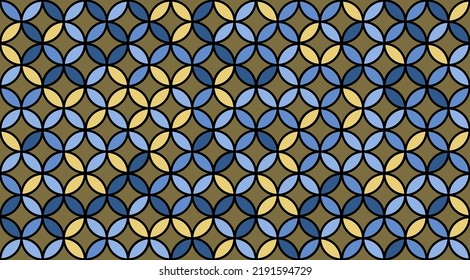 Seed of Life Seamless Vector Pattern. Geometric Flower of Life Mandala Circles. Sacred Geometry Design. Yoga, Healthcare, Fitness Suit Fabric Design. Vintage Trendy Print. Round Sacred Geometry Deco