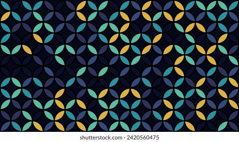 Seed of Life Seamless Vector Pattern. Geometric Flower of Life Mandala Circles. Yoga, Healthcare, Fitness Suit Fabric Texture. Sacred Geometry Design. Vintage Trendy Print. Round Sacred Geometry Deco