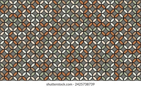 Seed of Life Seamless Vector Pattern. Geometric Flower of Life Mandala Circles. Yoga, Healthcare, Fitness Suit Textile Texture. Sacred Geometry Design. Vintage Trendy Print. Round Sacred Geometry Deco