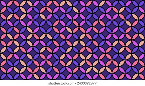Seed of Life Seamless Vector Pattern. Sacred Geometry Design. Yoga, Healthcare, Fitness Suit Textile Texture. Geometric Flower of Life Mandala Circles. Vintage Trendy Print. Round Sacred Geometry Deco