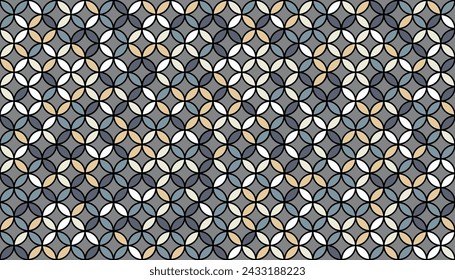 Seed of Life Seamless Vector Pattern. Sacred Geometry Design. Geometric Flower of Life Mandala Circles. Yoga, Healthcare, Fitness Suit Fabric Texture. Vintage Trendy Print. Round Sacred Geometry Deco