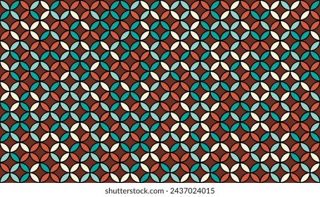 Seed of Life Seamless Vector Pattern. Geometric Flower of Life Mandala Circles. Sacred Geometry Design. Yoga, Healthcare, Fitness Suit Fabric Design. Vintage Trendy Print. Round Sacred Geometry Deco