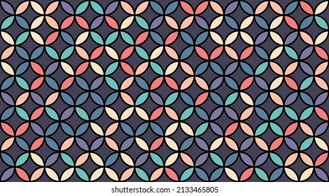 Seed of Life Seamless Vector Texture. Geometric Flower of Life Mandala Circles. Sacred Geometry Design. Yoga, Healthcare, Fitness Suit Textile Design. Vintage Trendy Print. Round Sacred Geometry Deco