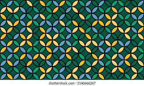 Seed of Life Seamless Vector Texture. Geometric Flower of Life Mandala Circles. Sacred Geometry Design. Yoga, Healthcare, Fitness Suit Textile Design. Vintage Trendy Print. Round Sacred Geometry Deco