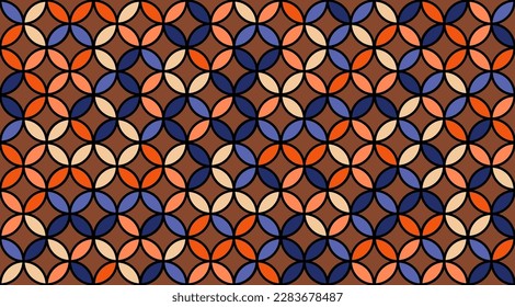 Seed of Life Seamless Vector Texture. Geometric Flower of Life Mandala Circles. Sacred Geometry Design. Yoga, Healthcare, Fitness Suit Fabric Pattern. Vintage Trendy Print. Round Sacred Geometry Deco