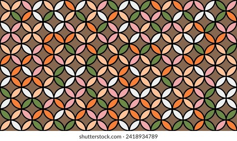 Semilla de la vida textura vectorial sin foco. Flor geométrica de vida Círculos Mandala. Diseño de Geometría Sagrada. Yoga, Salud, Fitness Suit Fabric Design. Impresión de moda vintage. Deco de geometría sagrada redonda