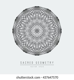 Seed of life - tube torus. Flower of Life. Sacred Geometry. Symbol of Harmony and Balance. Vector Illustration.Hypnotic Eye basic element.