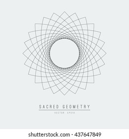 Seed of life - tube torus. Flower of Life. Sacred Geometry. Symbol of Harmony and Balance. Vector Illustration.Hypnotic Eye basic element.