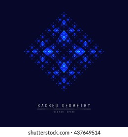 Seed of life - tube torus. Flower of Life. Sacred Geometry. Symbol of Harmony and Balance. Vector Illustration.Hypnotic Eye basic element.