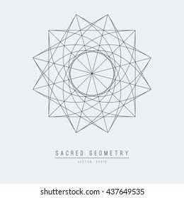 Seed of life - tube torus. Flower of Life. Sacred Geometry. Symbol of Harmony and Balance. Vector Illustration.Hypnotic Eye basic element.