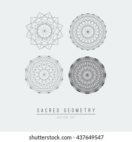 Seed of life - tube torus. Flower of Life. Sacred Geometry. Symbol of Harmony and Balance. Vector Illustration.Hypnotic Eye basic element.