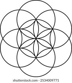 Seed of life vector symbol isolated on white background. Sacred geometry symbol concept.