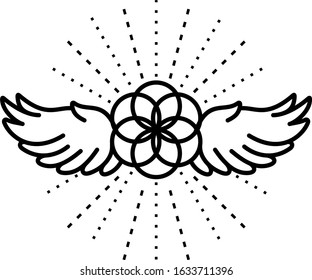 seed of life  with wings line art icon
