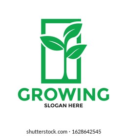 Seed Logo Concept, Leaf nature go green logo and symbol vector