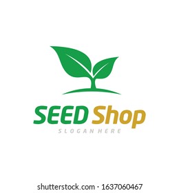 Seed Logo, Leaf Logo Vector 