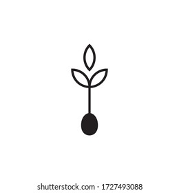 Diseño de iconos vectoriales de la plantilla de logotipo de semillas