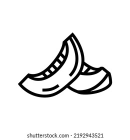vector de icono de línea cantaloupe de corte de melón semilla. señal de melon slice cantaloupe. símbolo de contorno aislado ilustración negra