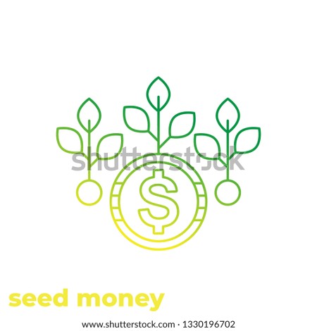 seed money icon, linear vector