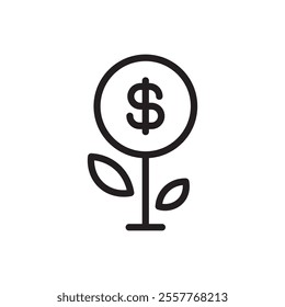 Seed money icon Outline vector for web ui